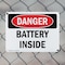 Signmission Battery Inside Danger Sign, Plastic, 10in W x 7in L, 2PK OS-2PACK-DS-P-710-L-2078 - alternate 2